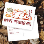 Whimsical Happy thanksgiving Friendsgiving Anpassn Vykort<br><div class="desc">Söt vykort för perfekt att önska happy thanksgiving till familj, vänner eller kolleger! Hand skapade konst åt dig! Perfekt för en Thanksgiving helgdag eller Friendsgiving - ändra texten efter dina behov. FULLT ANPASSADE! Klicka på "Anpassa" ovan om du vill redigera texten på framsidan och baksidan. Klicka på "Redigera med verktyg"...</div>