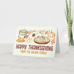Whimsical Happy thanksgiving Friendsgiving Vegan Kort
