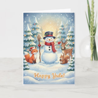 Whimsical Happy Yule card Helgkort