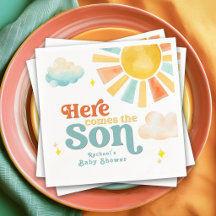 Whimsical Här kommer sonen Solsken Baby Shower