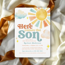 Whimsical Här kommer sonnen Solstrålar Baby Shower