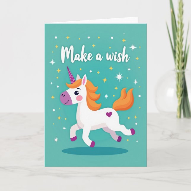Whimsical häst födelsedagskort kort (Framsida)