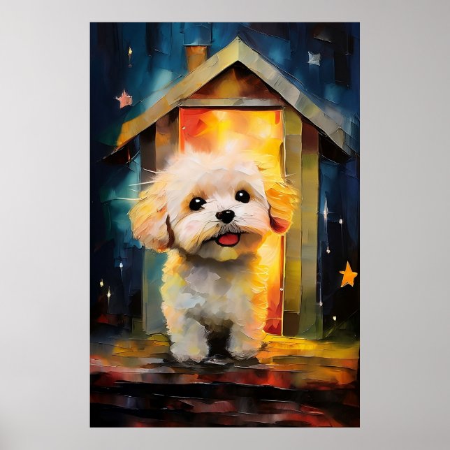Whimsical Havanese Puppy Hund Poster (Framsidan)