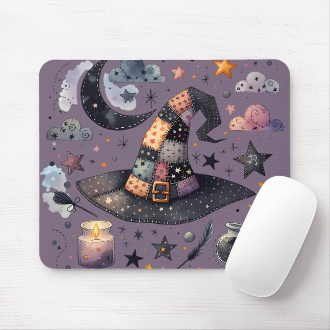 Whimsical Häxa Hatt och Celestial Magi Musmatta (Med mus)