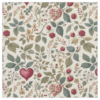 "Whimsical Heart and Berry Pattern" Tyg