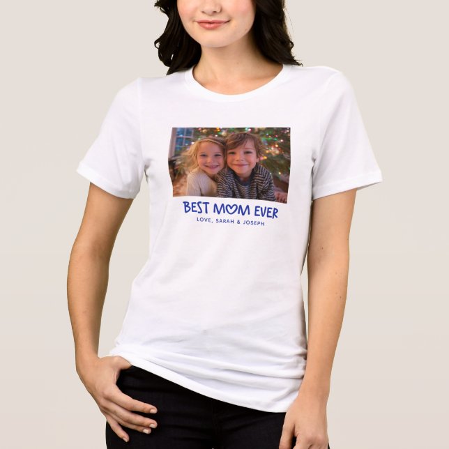 Whimsical Heart Best Mom Ever Holiday Photo T Shirt (Framsida)