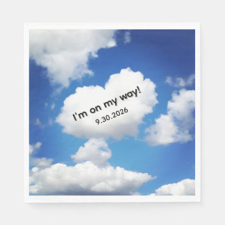 Whimsical Heart Cloud "Jag är på väg!" Bebis-fest Pappersservett