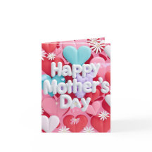 Whimsical Heart & Daisy Mors dag Card
