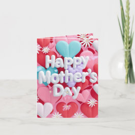 Whimsical Heart & Daisy Mors dag Card Tack Kort