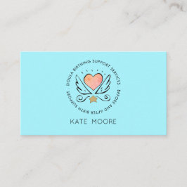 Whimsical Heart Vingar Doula eller Midfru Birth Co Visitkort
