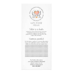 Whimsical Heart & Wings Doula Eller Barnmorska På Reklamkort