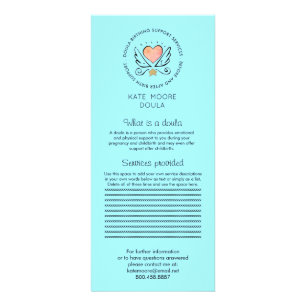 Whimsical Heart & Wings Doula eller Förlossningshj Reklamkort