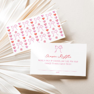 Whimsical Hearts Baby Shower Blöja-Raffle Tilläggskort