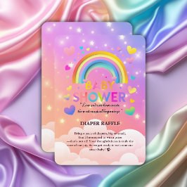 Whimsical Hearts & Rainbows Baby Shower Tilläggskort