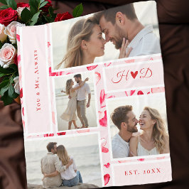 Whimsical Hearts Romantic Chic Photo Collage Gift Fleecefilt