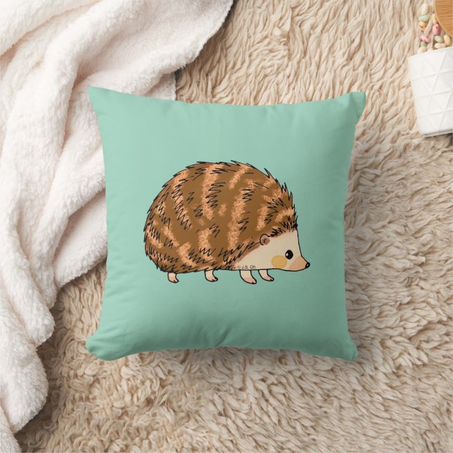 Whimsical Hedgehog - Cute Woodland Animal Kudde (Filt)