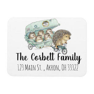 Whimsical Hedgehog Family Anpassade Magnet