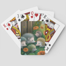 Whimsical Hedgehog Family Picnicking in the Garden