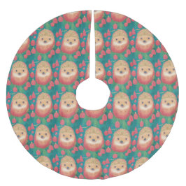 Whimsical Hedgehog Haven Julgransmatta Borstad Polyester