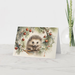 Whimsical Hedgehog-julkort Kort