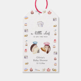Whimsical Hedgehog Little Chef Baker Baby Shower  Presentetikett