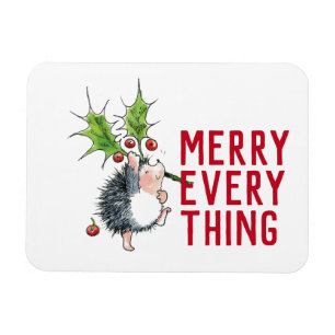 Whimsical Hedgehog Merry Allting jul Magnet
