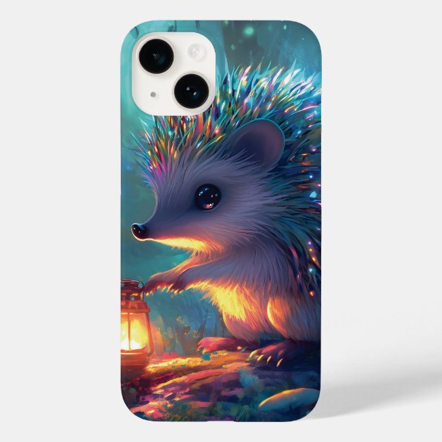 Whimsical Hedgehog och Lantern in Enchanted Forest (Baksida)