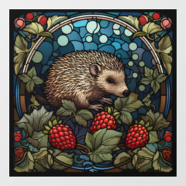 Whimsical Hedgehog & Raspbär Nedfläckad-Glass