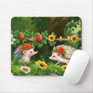 Whimsical Hedgehogs på engelska Land Garden Musmatta