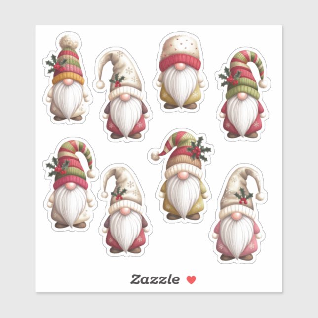Whimsical Helgdag Gnome Sticker Lakan Klistermärken (Ark)