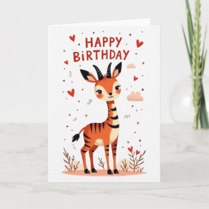 Whimsical Hjort Födelsedagskort Kort