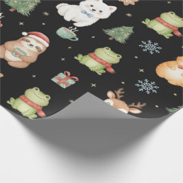 Whimsical Holiday Critters Festive Gift Wrap Presentpapper