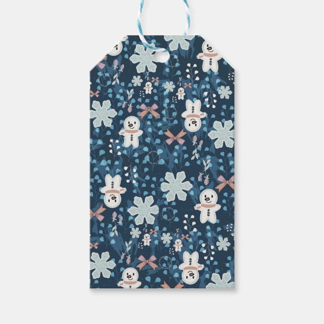 Whimsical Holiday Wrapping Paper Flat Sheet Presentetikett (Framsidan)