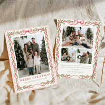 Whimsical Holly Band Jul Familjefoto Jul
