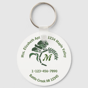 Whimsical Hooded Grashopper Monogram Keychain Nyckelring
