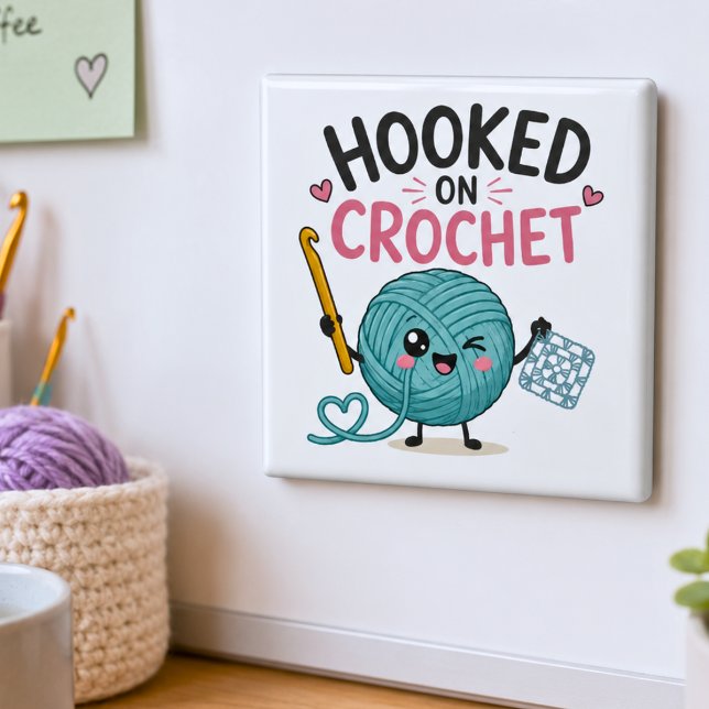 Whimsical Hooked on Virkning Magnet (Skapare uppladdad)