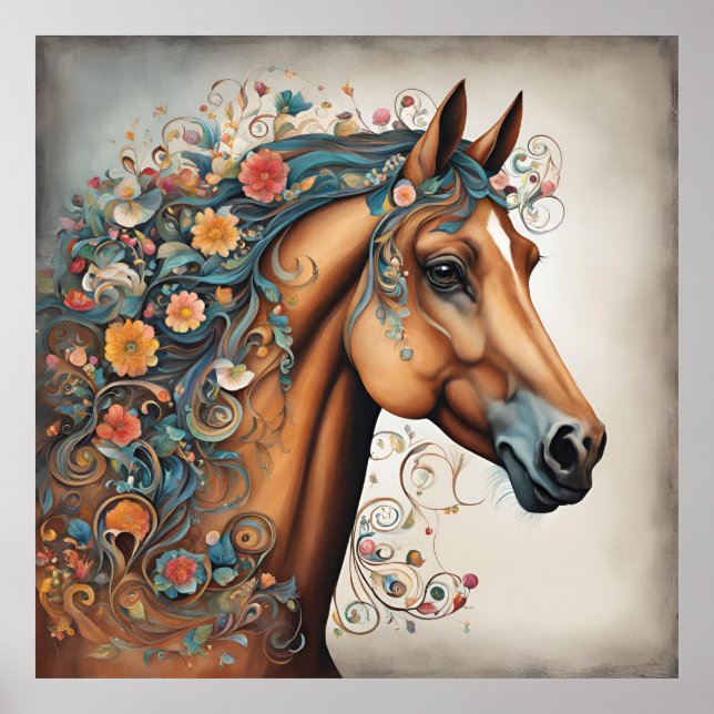 Whimsical Horse Head Poster (Framsidan)