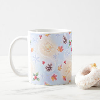 Whimsical Höst till Vinter Säsongsövergång Pat Kaffemugg