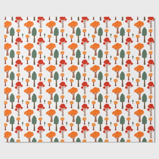 Whimsical höstträd presentpapper (Platt)