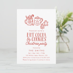 Whimsical Hot Cocoa Cookies Julfest Inbjudningar