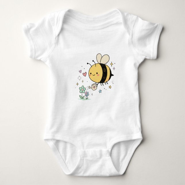 Whimsical Humla Bebis Planta Moms T Shirt (Framsida)