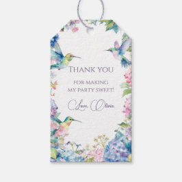 Whimsical Hummingbirds with Hydrangeas Presentetikett
