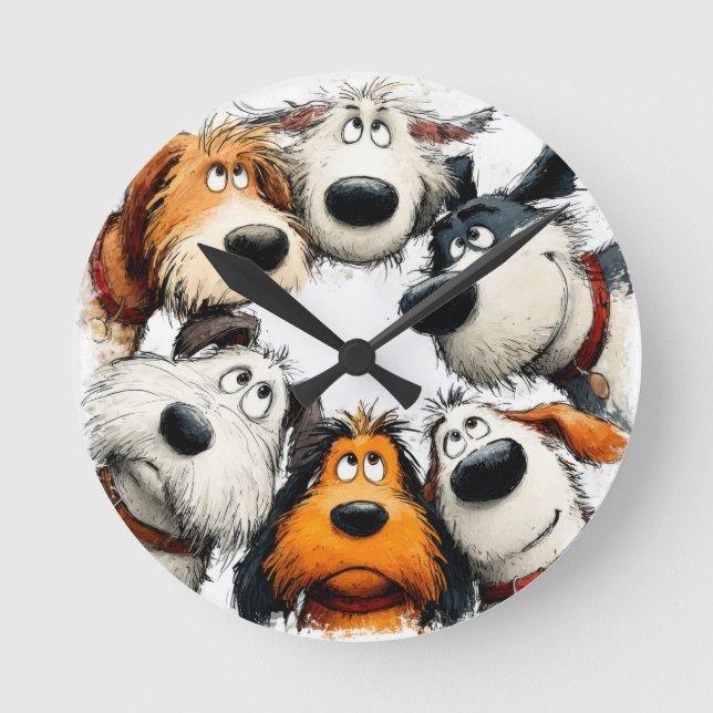 Whimsical Hund Väggur (Framsida)
