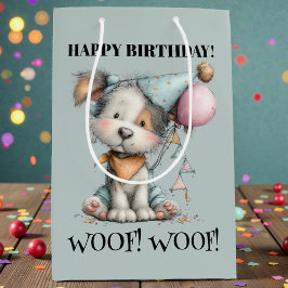 Whimsical Hund Vattenfärg Födelsedag