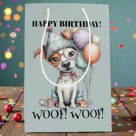 Whimsical Hund Vattenfärg Födelsedag