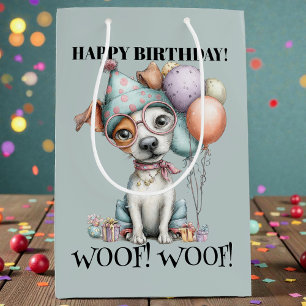 Whimsical Hund Vattenfärg Födelsedag