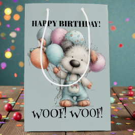Whimsical Hund Vattenfärg Födelsedag