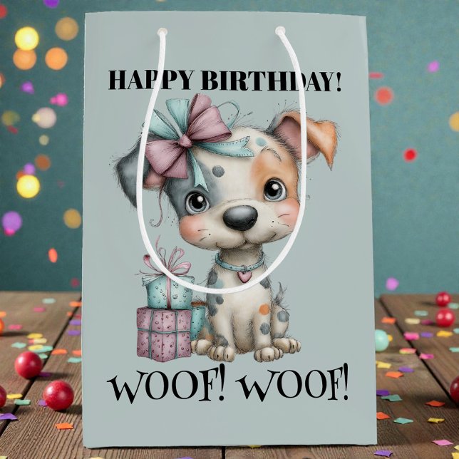 Whimsical Hund Vattenfärg Födelsedag (Skapare uppladdad)