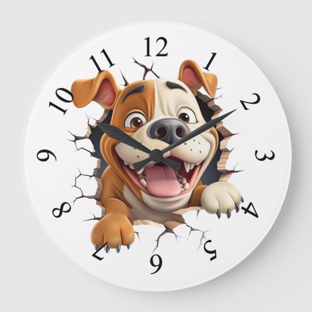 Whimsical hund vid spruckna all stor klocka (Framsida)