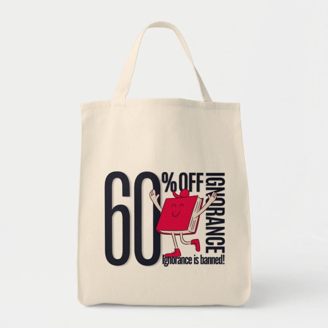 Whimsical Ignorance Is Banned Educational Grocery  Tygkasse (Framsidan)